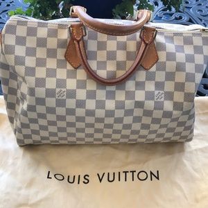 Authentic Louis Vuitton azure damier speedy 30 bag